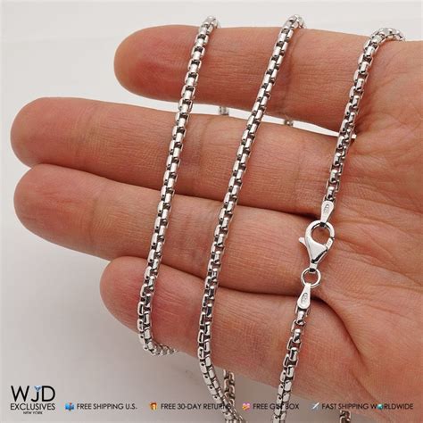 sterling silver box chain necklaces